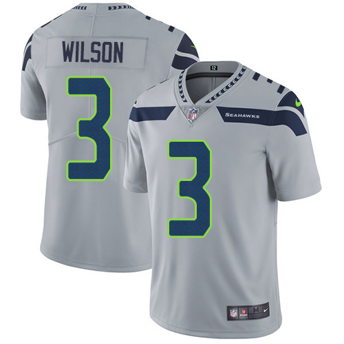 2019 Men Seattle Seahawks #3 Wilson grey Nike Vapor Untouchable Limited NFL Jersey->seattle seahawks->NFL Jersey
